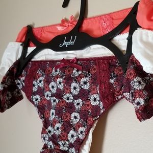 Women's Micro Lace Inset Thong set, NEW tags